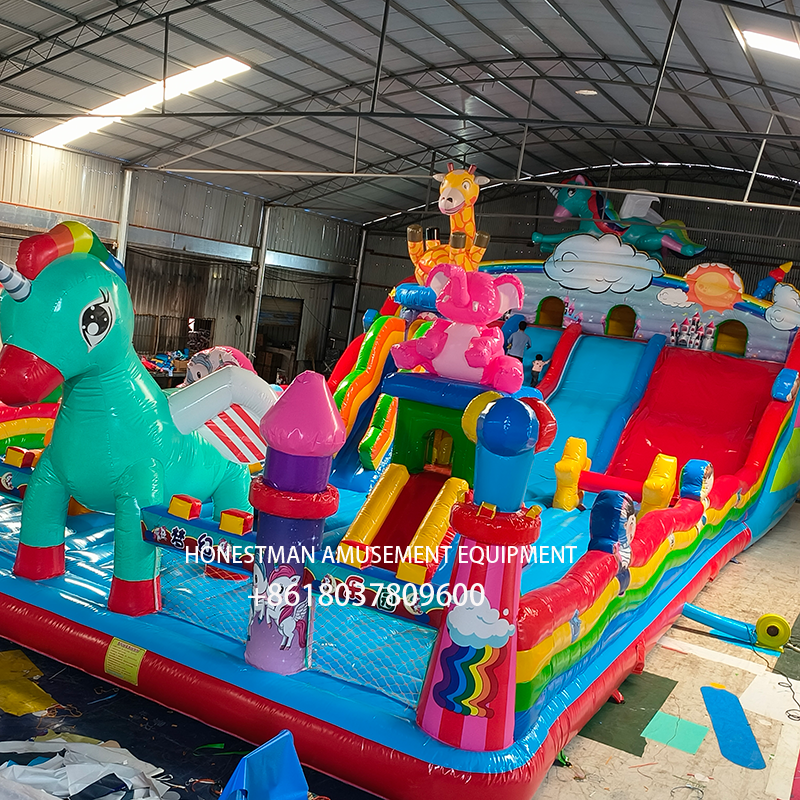 bouncy house with slide
